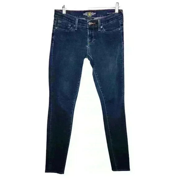Lucky Brand Low Rise Charlie Skinny Stretch Blue Jeans Womens Size 0/25R - Picture 1 of 6